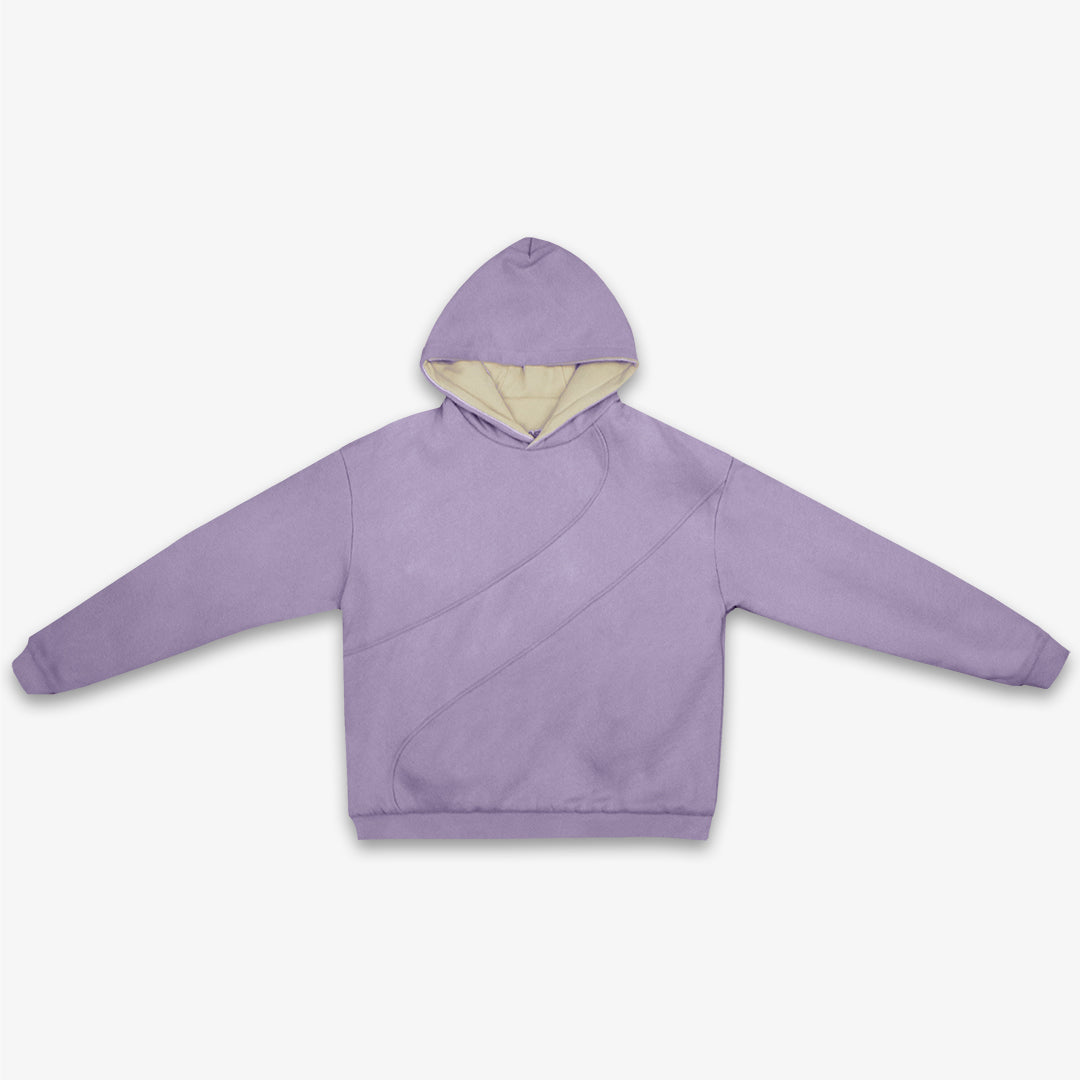 Reversible Double Layer Multiseam Hoodie Lavender/Cream Asprovski