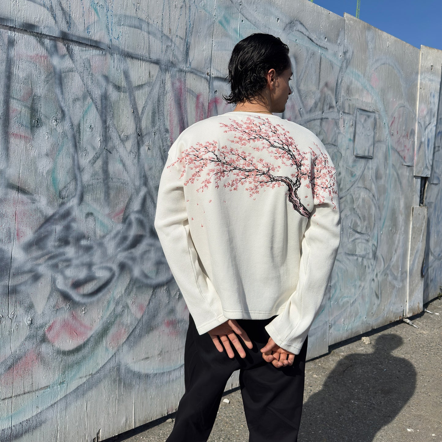 Sakura Waffle-Knit Henley