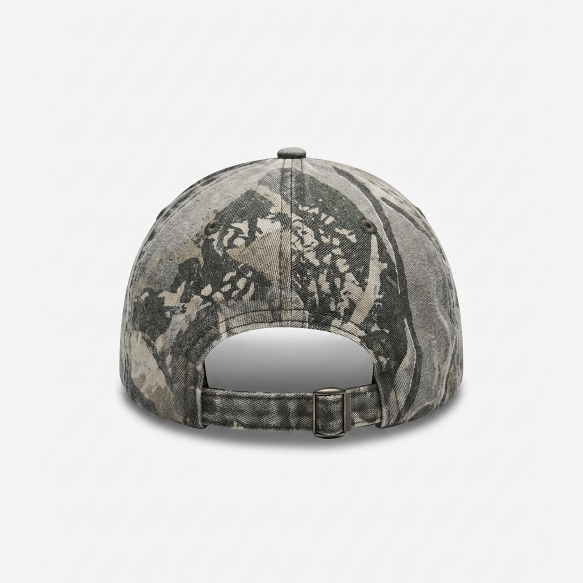 Camouflage-patterned cap on a white background