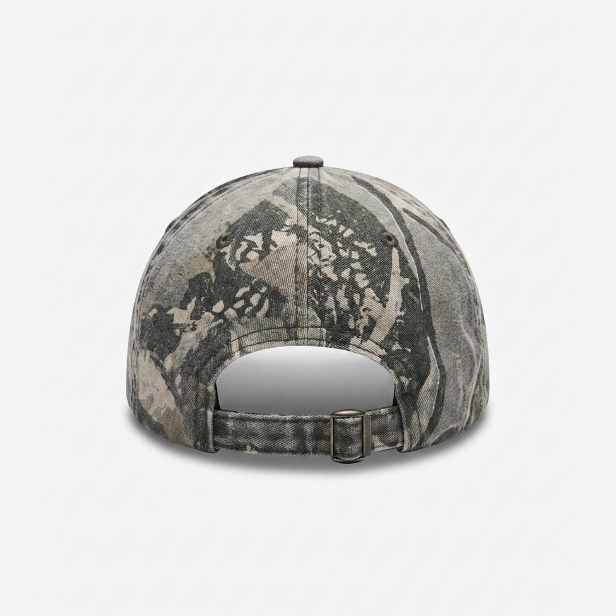 Camouflage-patterned cap on a white background