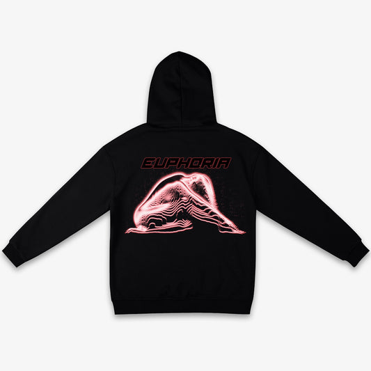 Euphoria Thermal Velour Dual-Zip Hoodie - Jet Black