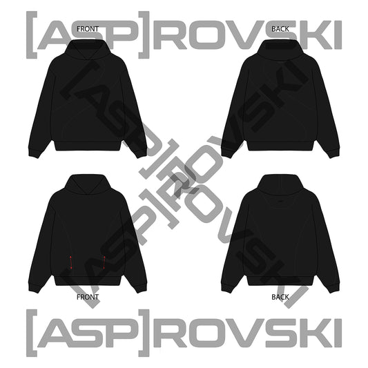 (Private Link) Reversible Double Layer Multiseam Hoodie - Jet Black