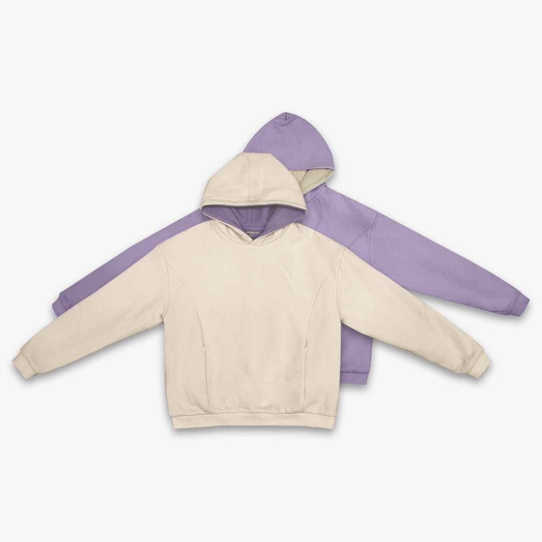 Reversible Multiseam Hoodie - Lavender/Cream