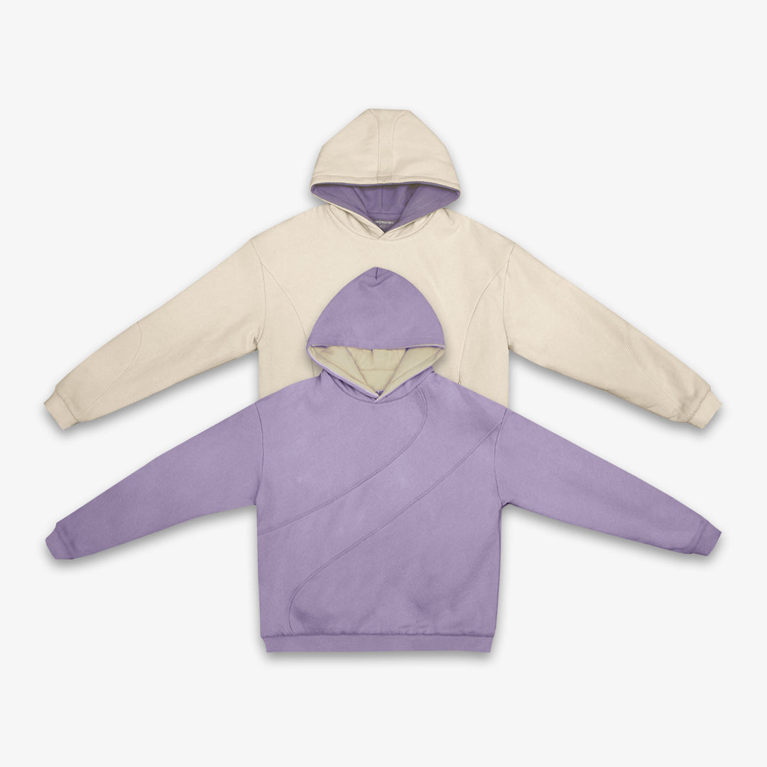 Reversible Multiseam Hoodie - Lavender/Cream