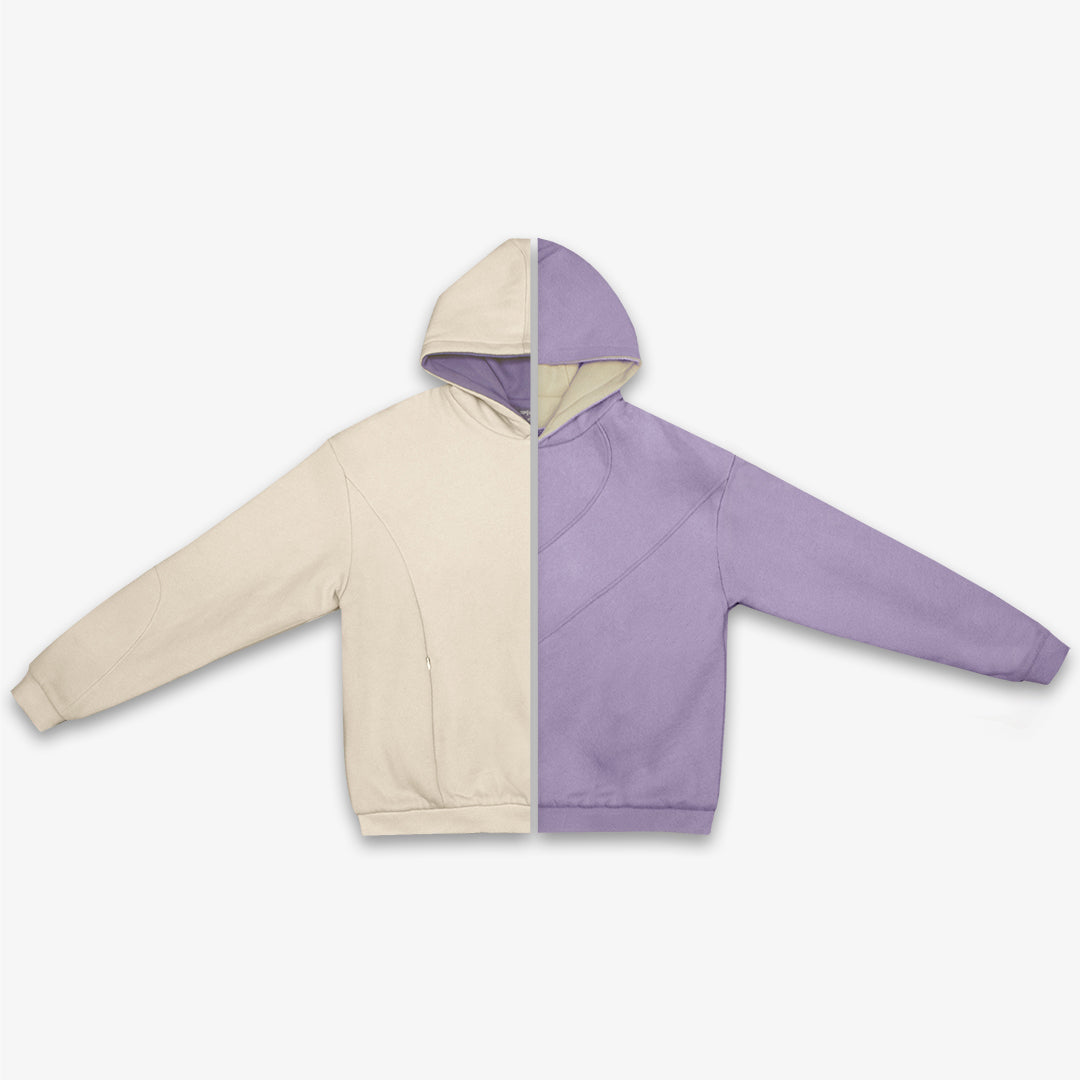 Reversible Multiseam Hoodie - Lavender/Cream